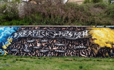 У столиці зробили графіті на честь загиблих добровольців