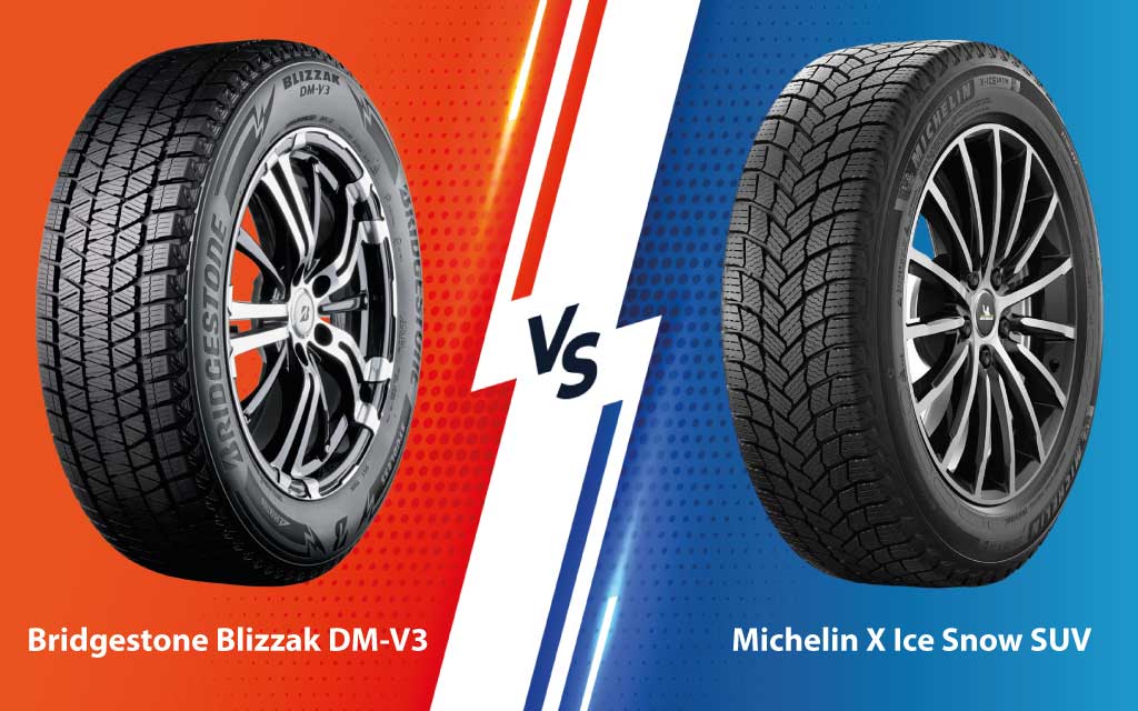 Сравнение зимней резины Bridgestone Blizzak DM-V3 и Michelin X Ice Snow SUV