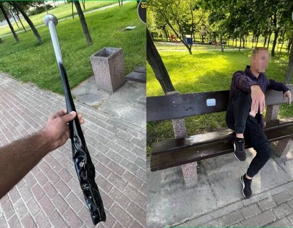 Чоловіка з битою, який погрожував людям, спіймали в київському парку